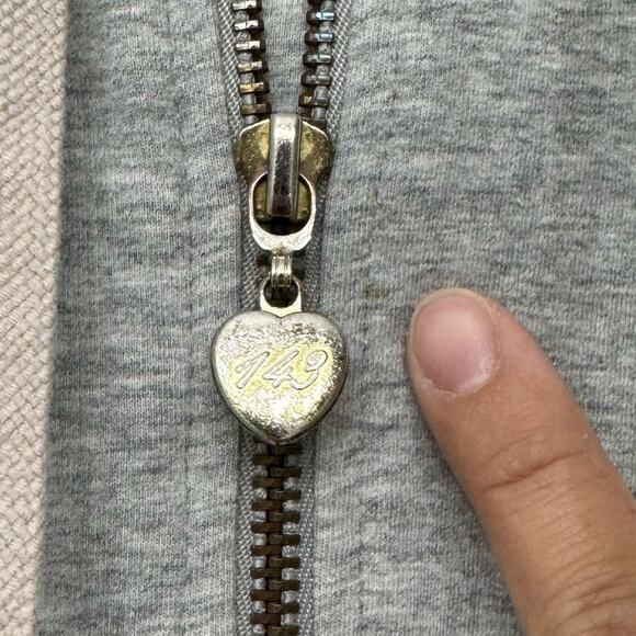 Torn Sleeveless Full Zip Hooded Gray Comfort Vest Jacket Womens Small - Picture 4 of 6